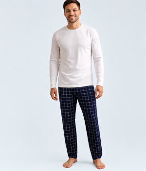 pijama xadrez masculino azul